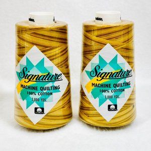 Two Signature Machine Quilting Spools Cotton 3,000 Yds. Each - New/Sealed